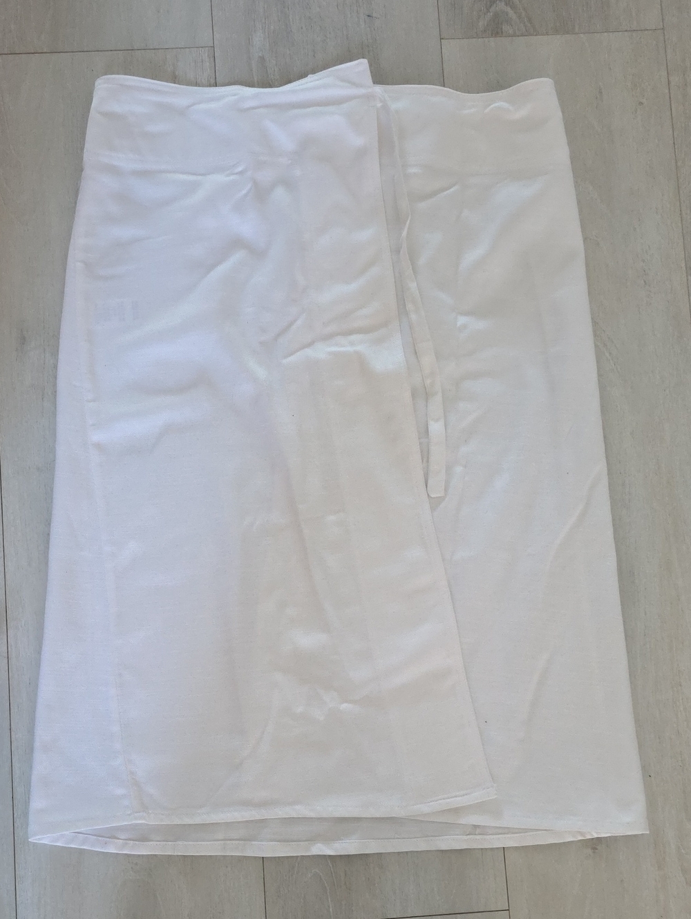 Classic White Midi Wrap Skirt